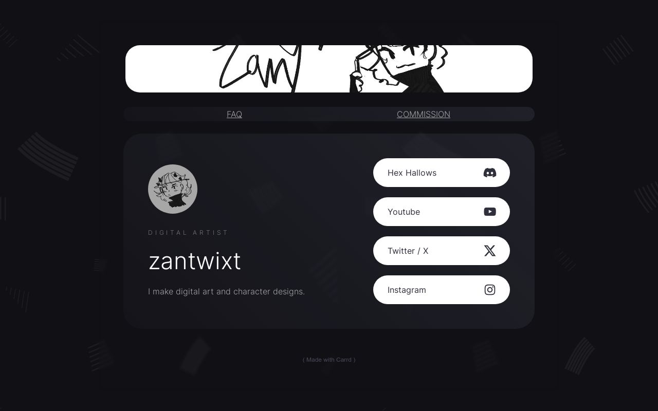 Carrd profile picture for @zany